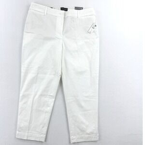 Talbots Perfect Crop Pants Size‎ 6-Petite Womens Slim Leg White NWT